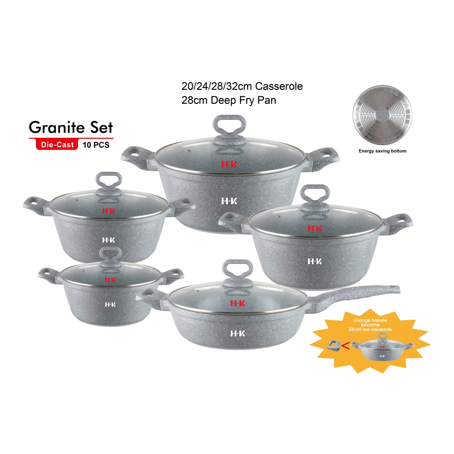 KALA 10pcs pot set-casserole/deep fry pan