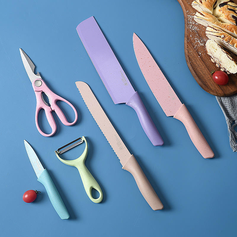 0.8mm thick colourful mini 6-piece knife set