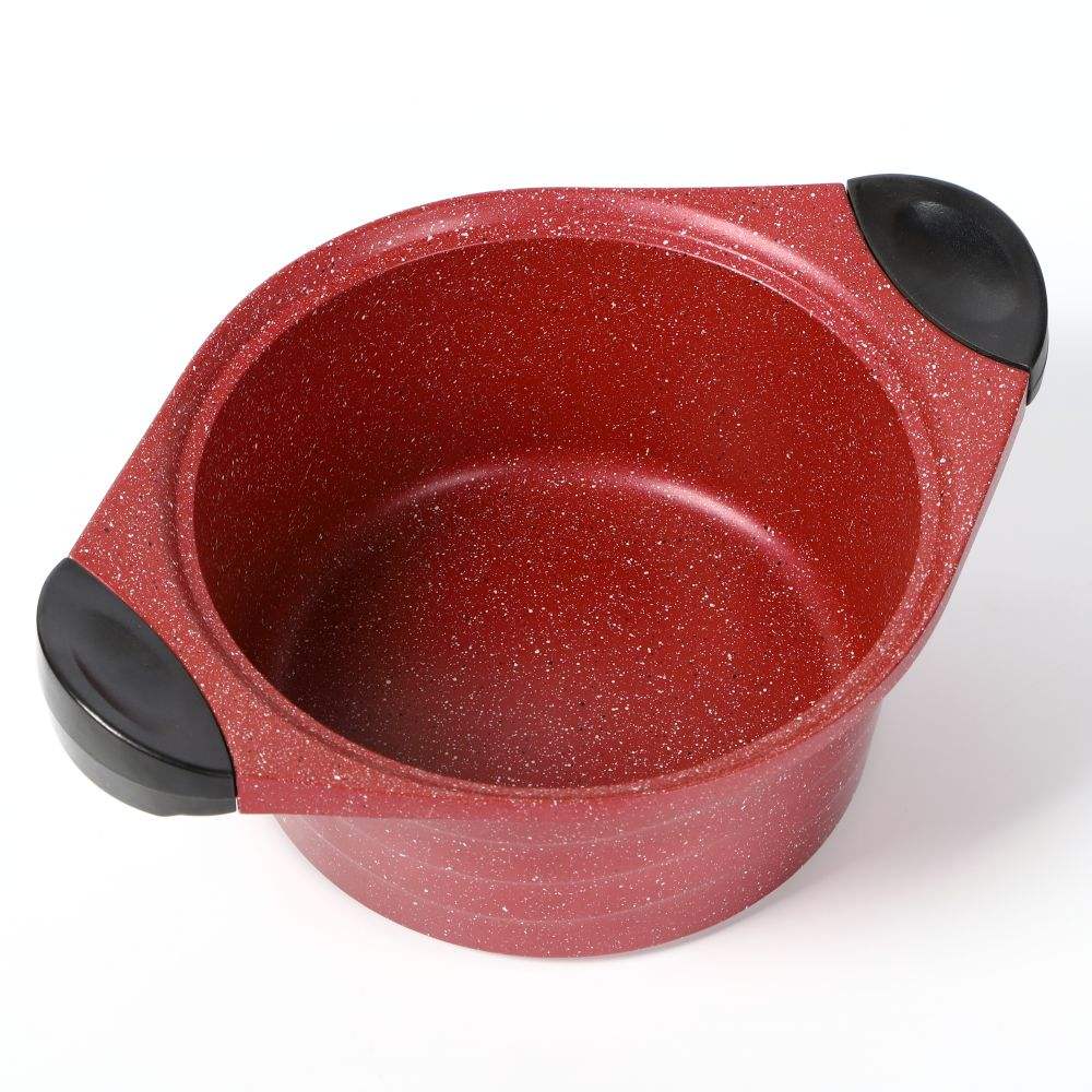 10pcs 28cm shallow casserole with wooden color handles and knob