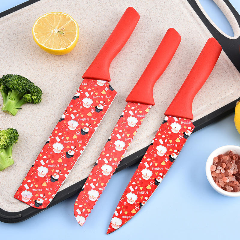 Hand-made box 6-piece kitchen knife set