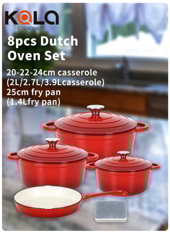 8pcs cast iron cookware set