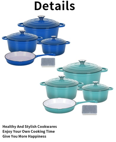 8pcs cast iron cookware set