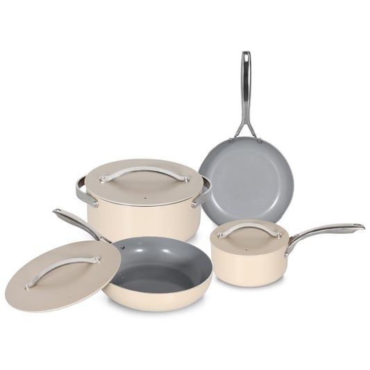 KALA 7pcs blue /beige cookware set