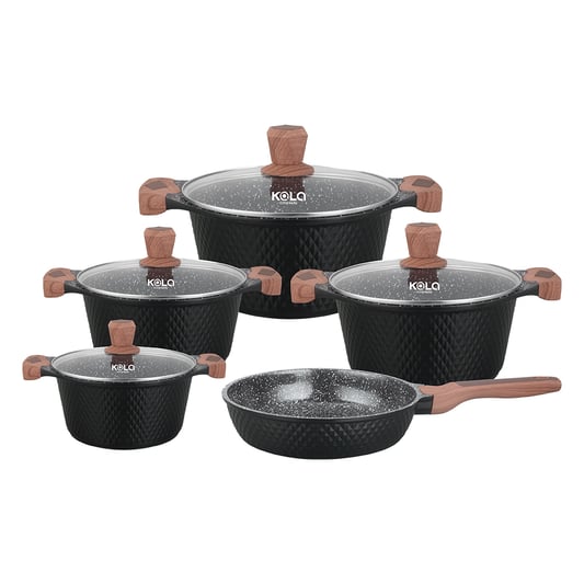 KALA covered  Casserole wooden handles&knob Black/Coffee/Beige