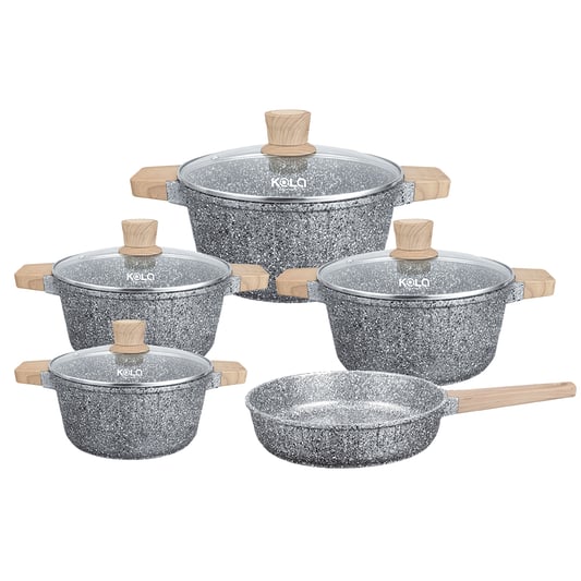 KALA covered  Casserole wooden handles&knob Red/Grey