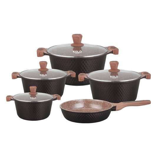 KALA covered  Casserole wooden handles&knob Black/Coffee/Beige