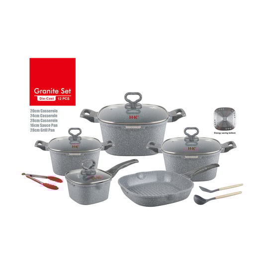 KALA 10pcs pot set-casserole/milk pan/grill fry pan