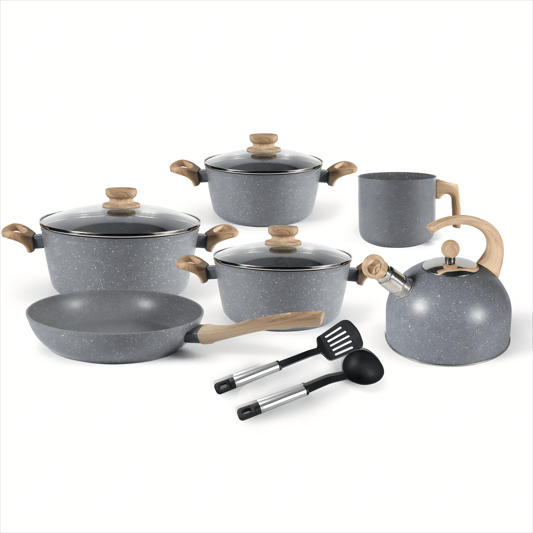 KALA 11pcs cookware set-Black/Gray