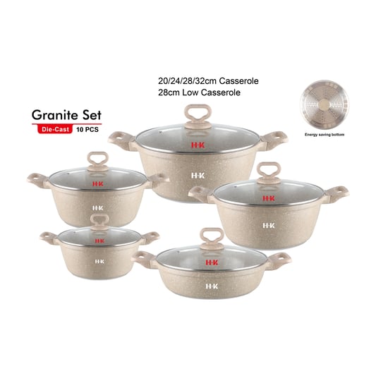 KALA 10pcs pot set-casserole/deep fry pan