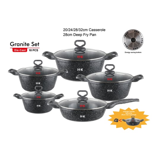 KALA 10pcs pot set-casserole/deep fry pan