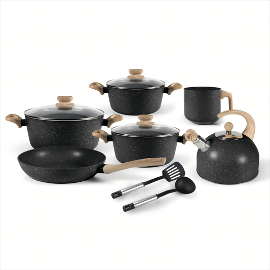 KALA 11pcs cookware set-Black/Gray