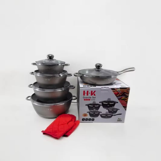 12pcs Cast Aluminium Cookware Set with Marble Coating
