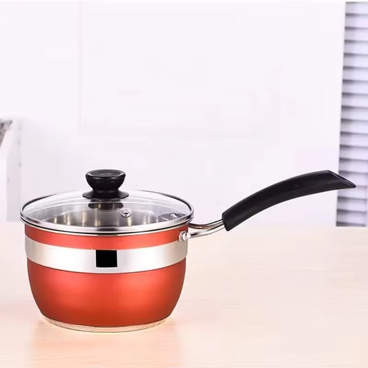 6-Piece Stainless Steel Cookware Set with Glass Lids