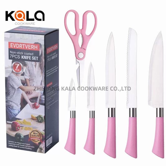 7pcs knife sets with 5pcs knife+1pcs scissors+1pcs bucket