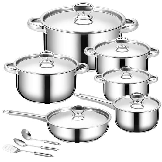 15pcs cookware set with 16cm milk pan/ 16-18-20-24cm casserols/ 24cm fry pan