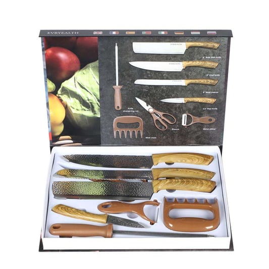 Sanding meat grab 8-piece kitchen set in EVA handmade box