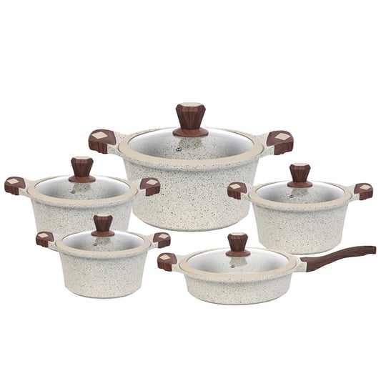KALA 20-24-28-32cm covered casserole with wooden handles and knobs