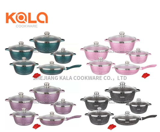 Cast aluminium pot set 12pcs/set