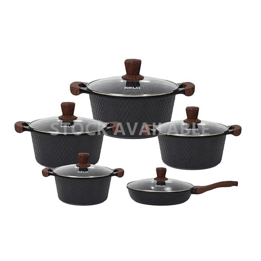 KALA 20-24-28-32cm covered casserole with wooden handles & knob