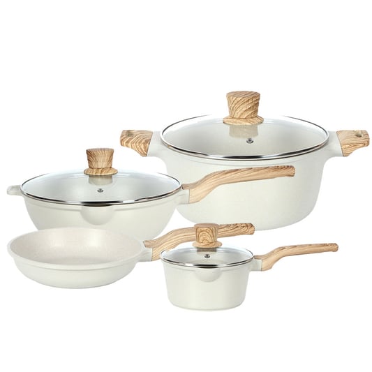7pcs white cookware set