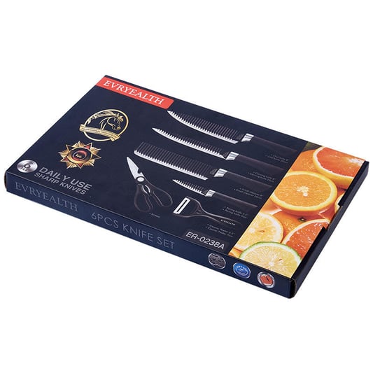 6pcs black knife sets