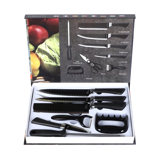 Wavy meat grab 8-piece knife set in EVA handmade box