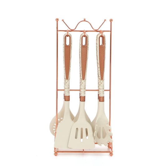 Diamond handle iron frame 6-piece silicone cooking utensil set
