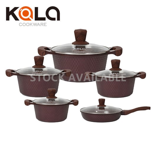 KALA 20-24-28-32cm covered casserole with wooden handles & knob