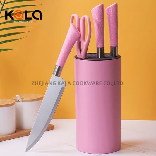 7pcs knife sets with 5pcs knife+1pcs scissors+1pcs bucket