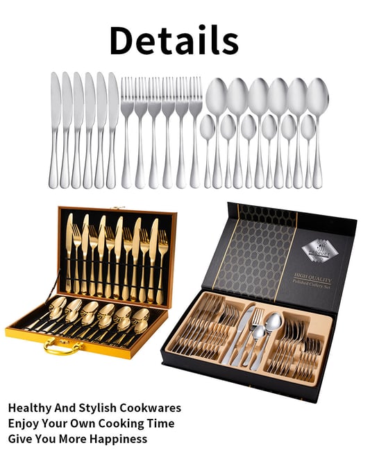 24pcs 410SS silver kitchen tools
