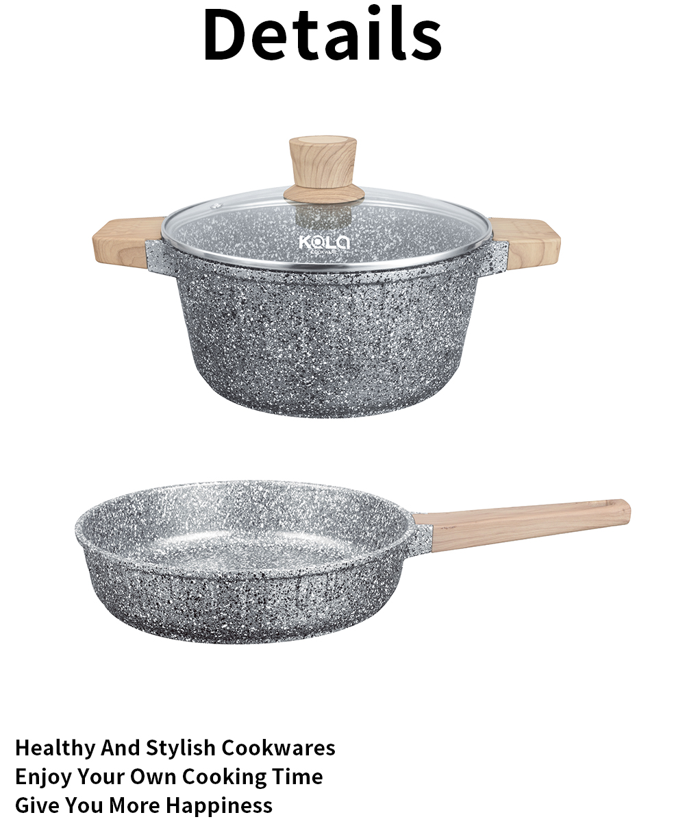 KALA covered  Casserole wooden handles&knob Red/Grey