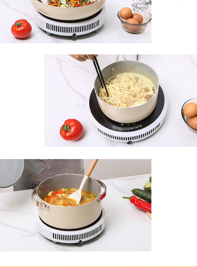 KALA 7pcs blue /beige cookware set