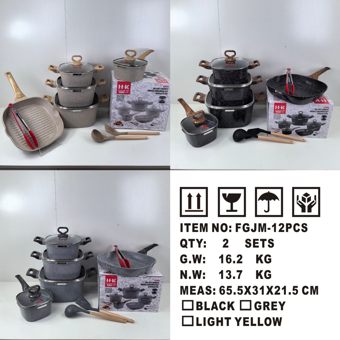 KALA 10pcs pot set-casserole/milk pan/grill fry pan