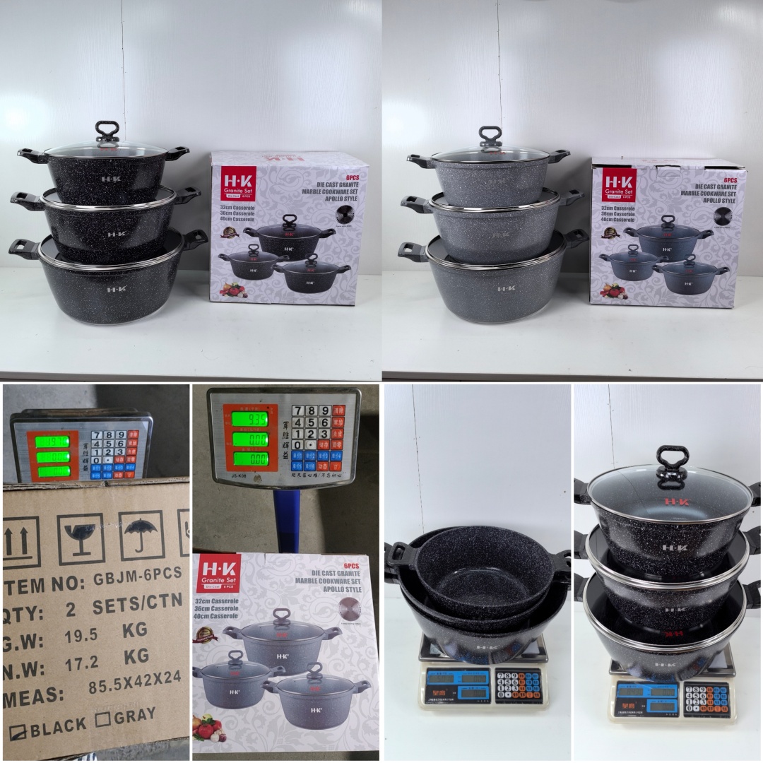 KALA 6pcs pot set 32-36-40cm casserole