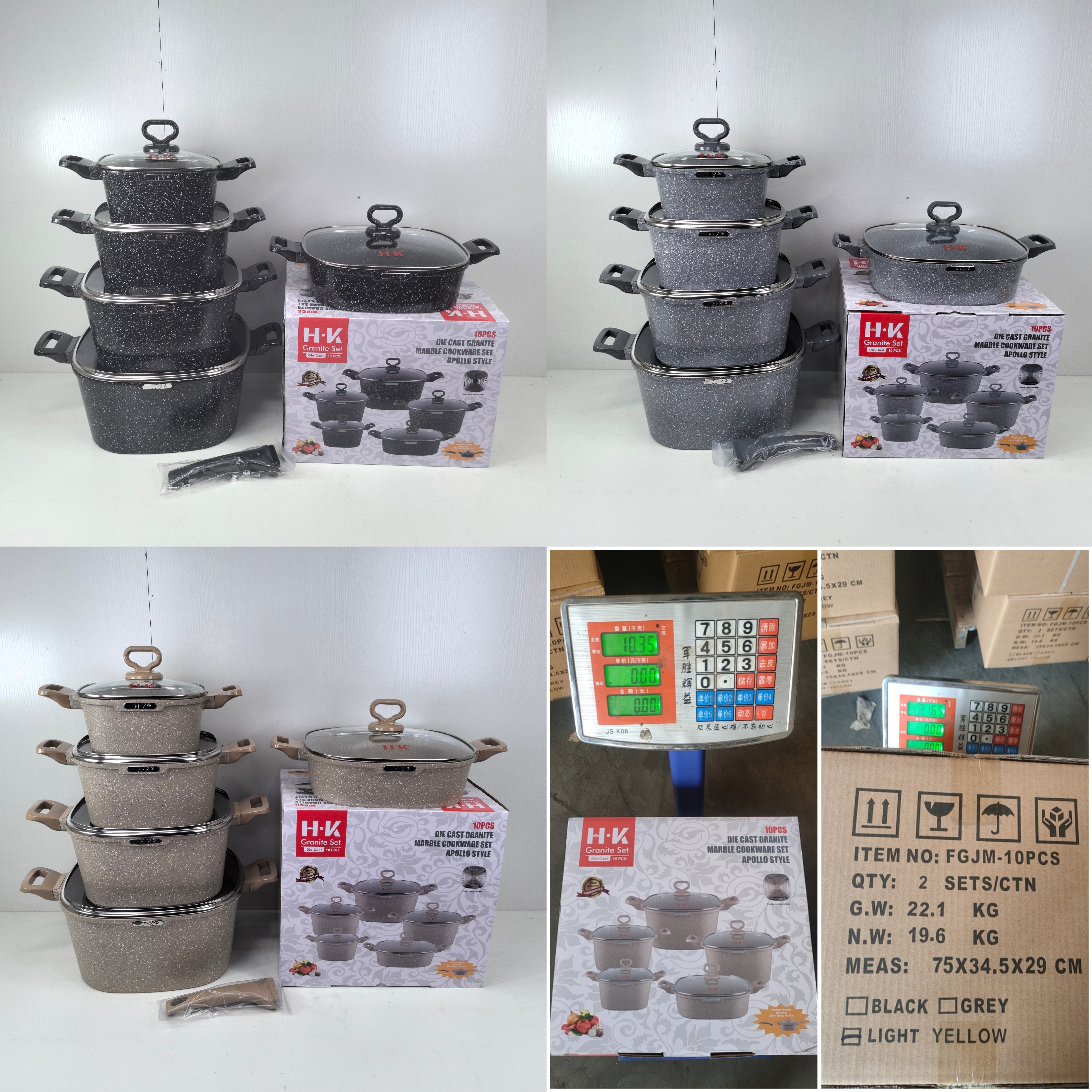KALA 10pcs pot set-casserole/shallow casserole