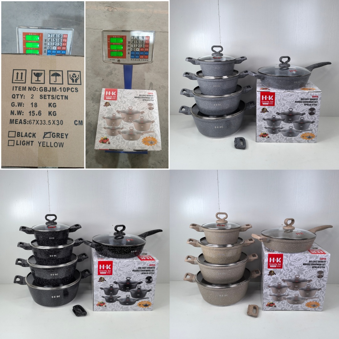 KALA 10pcs pot set-casserole/deep fry pan